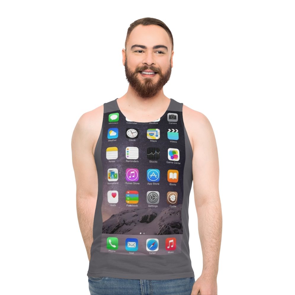 Minimalist Iphone Homescreen Unisex Tank Top - men