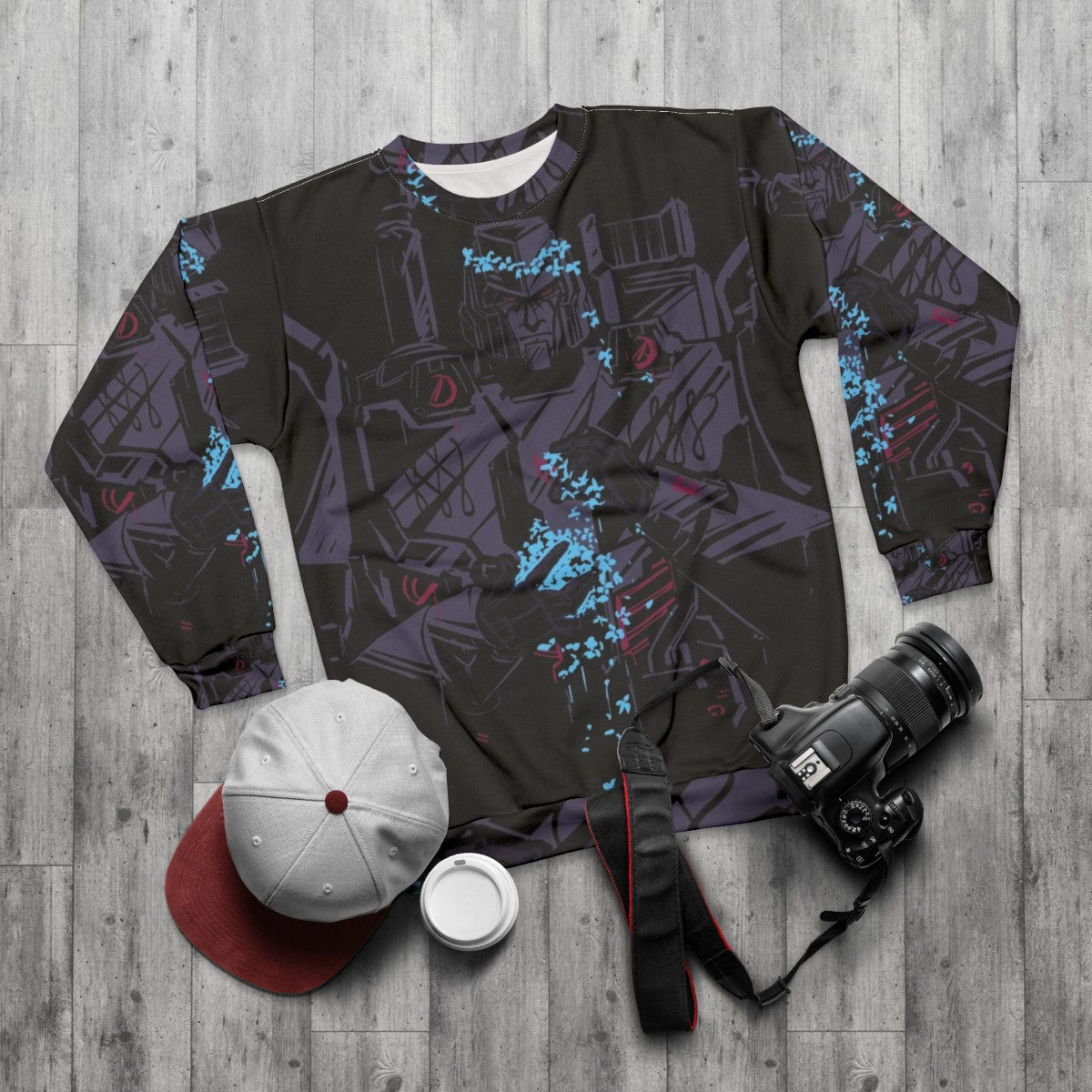 Flowers Transformers Megatron MTMTE Sweatshirt - flat lay