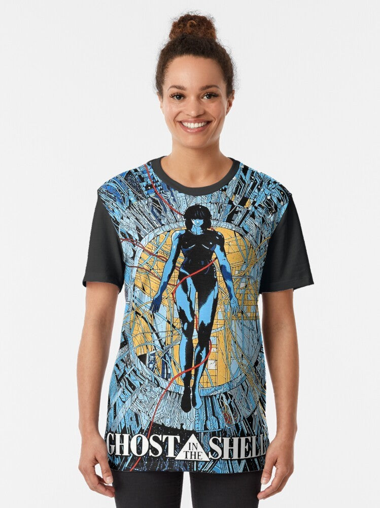 Ghost in the Shell anime graphic t-shirt featuring the iconic characters and artwork by Masamune Shirow - Women