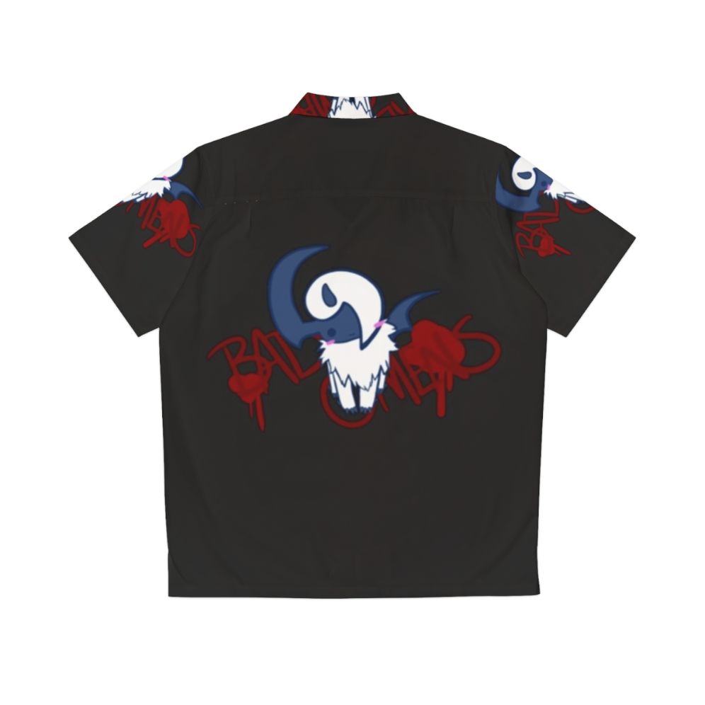 Castlevania inspired V-neck Hawaiian shirt with horror-themed design - Back