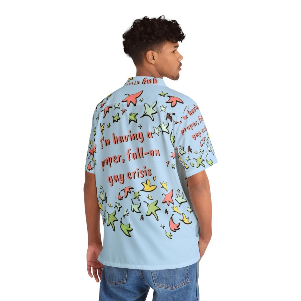 Heartstopper-inspired Hawaiian shirt with leaves pattern - People Back