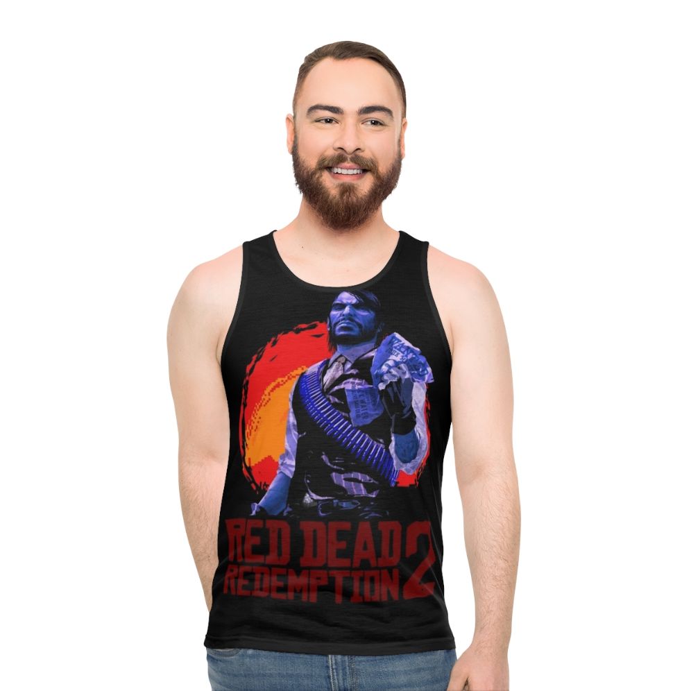 Red Dead Redemption Unisex Tank Top featuring Arthur Morgan - men