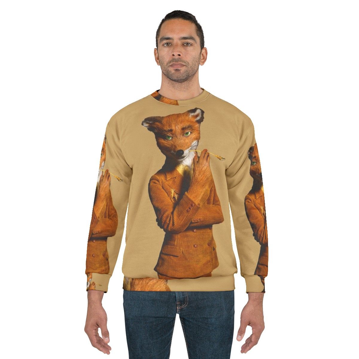 Classic Fantastic Mr Fox Sweatshirt with Minimalist Fox Design - men