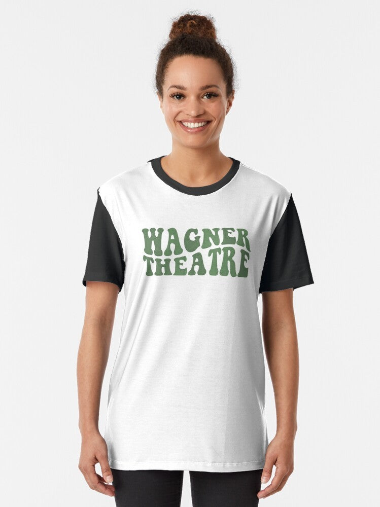 Wagner College Groovy Warped Font Graphic T-Shirt - Women