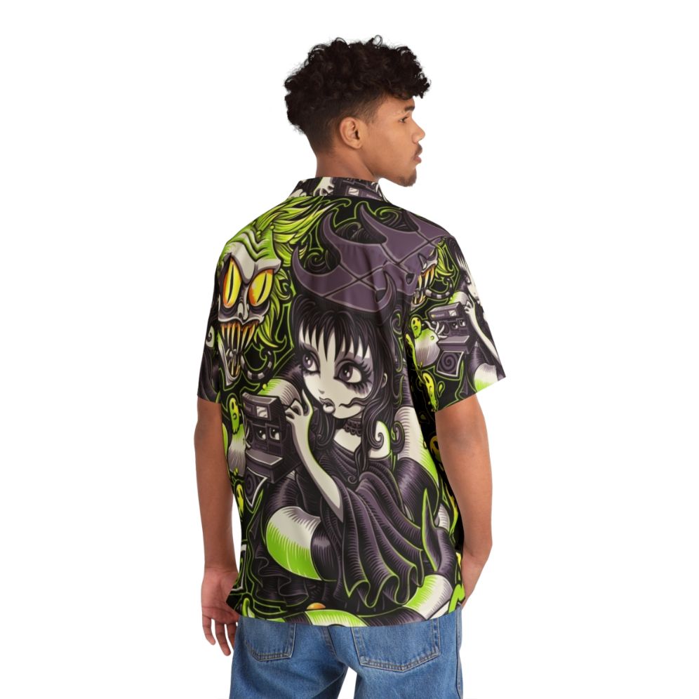 Strange and Unusual Gothic Hawaiian Shirt with Spooky Motifs - People Back