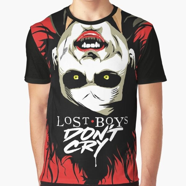 Gothic horror graphic t-shirt with dark, edgy design for cry boys