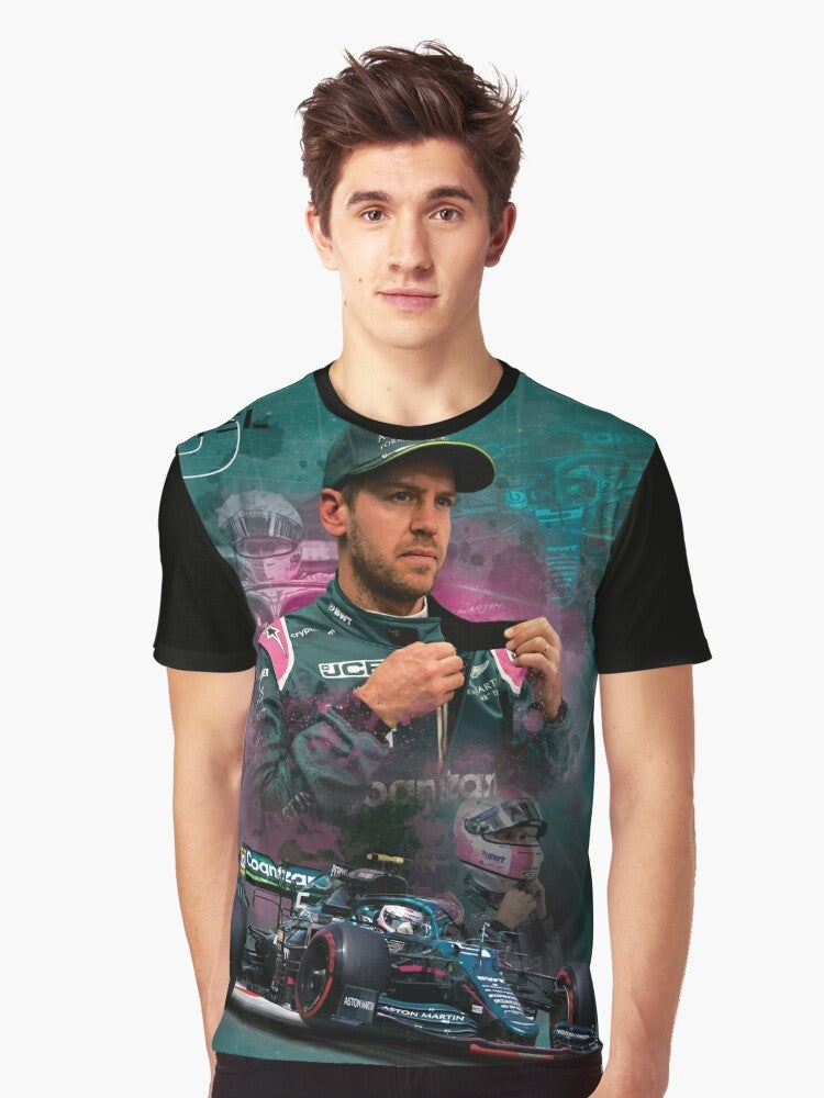 Sebastian Vettel Formula 1 Racing Graphic T-Shirt - Men