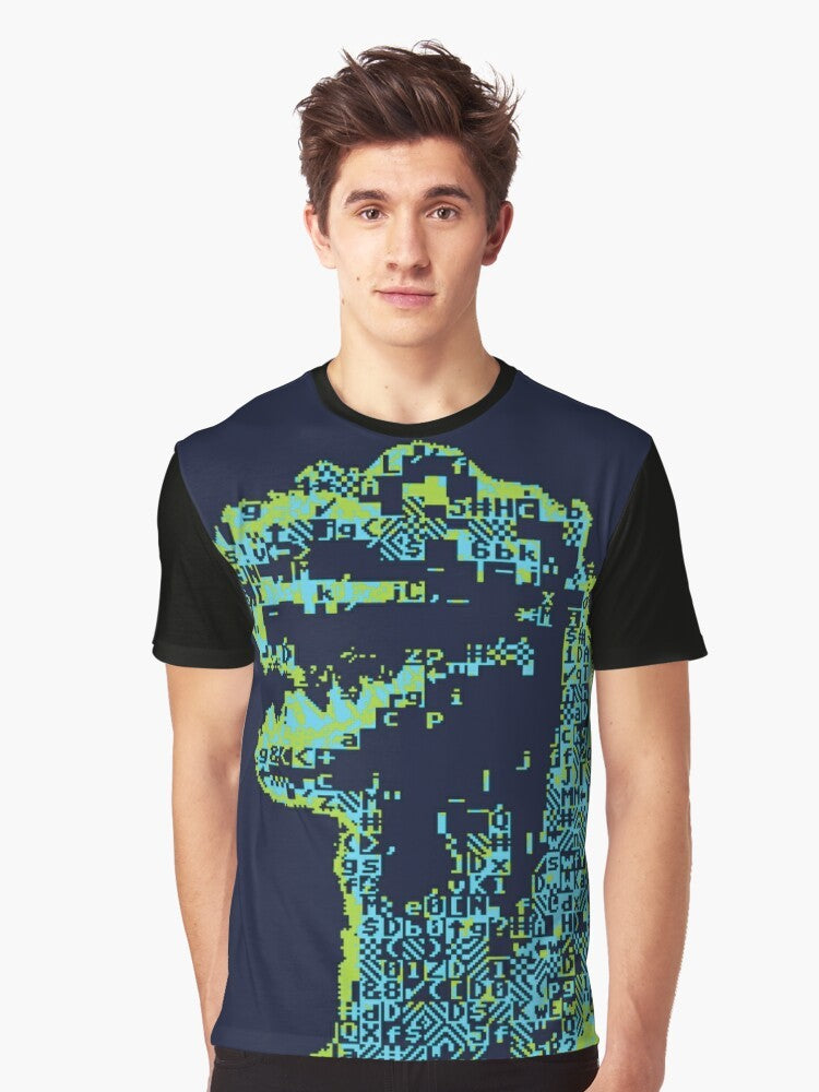 Godzilla inspired ASCII art graphic t-shirt - Men