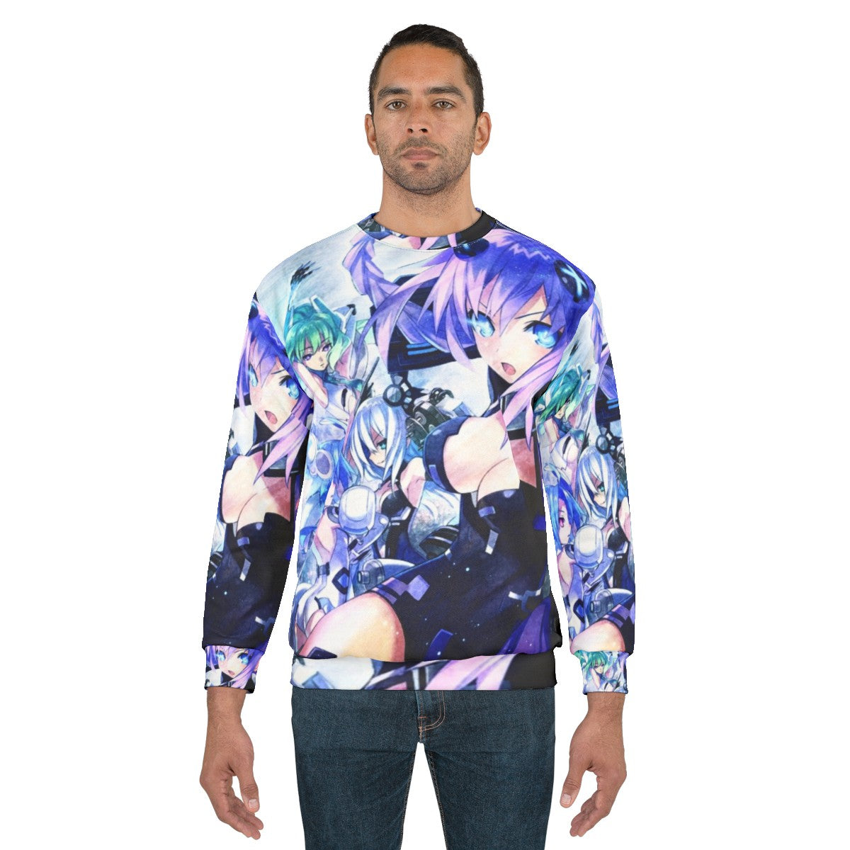 Hyperdimension Neptunia Sweatshirt featuring the character Neptune - men