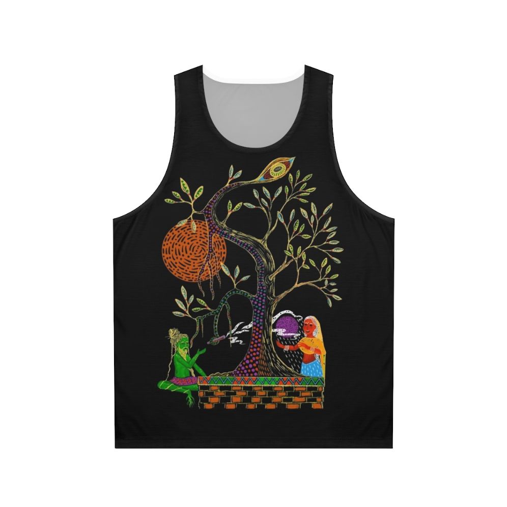 Trippy visionary meditating yogi unisex tank top