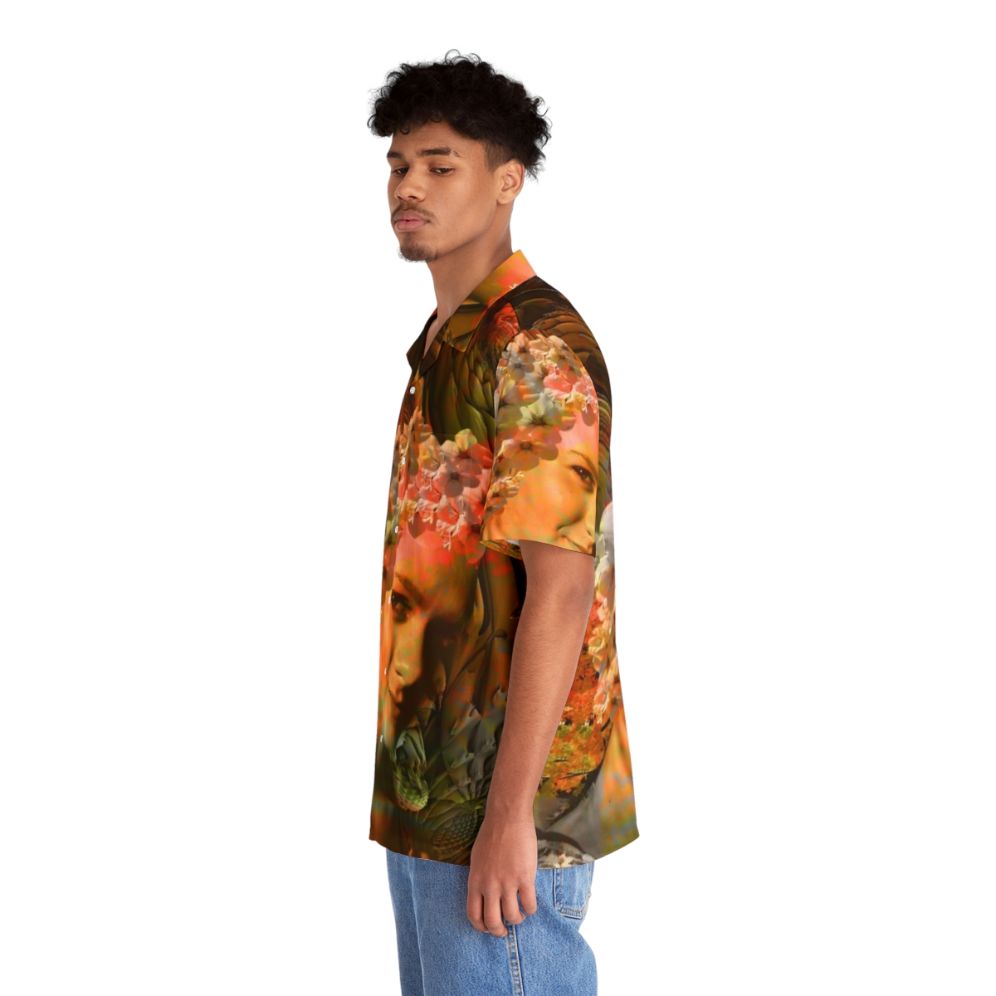 Autumn Hawaiian Shirt with Vibrant Floral Pattern - People Left