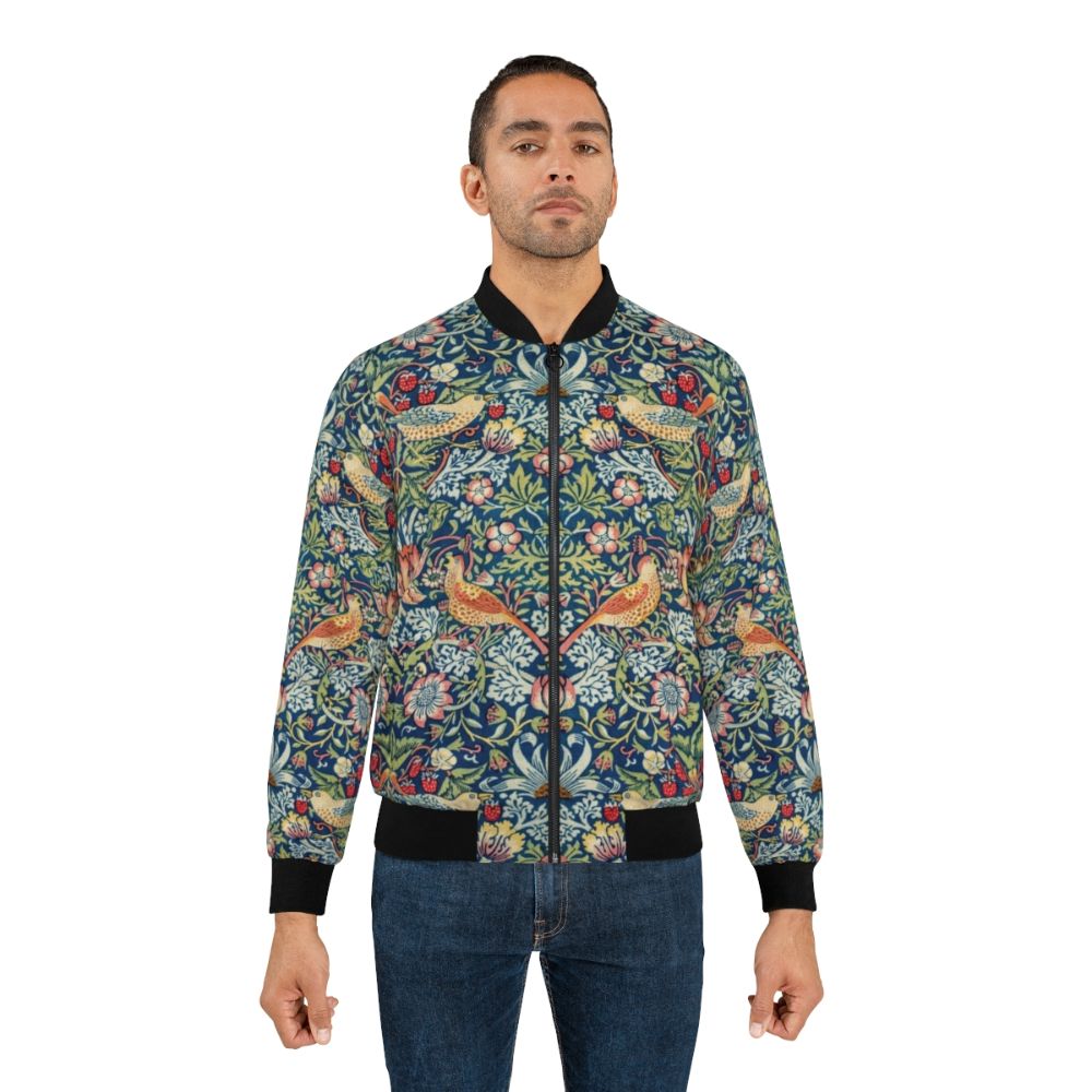 Bomber jacket featuring a floral pattern designed by William Morris - Lifestyle