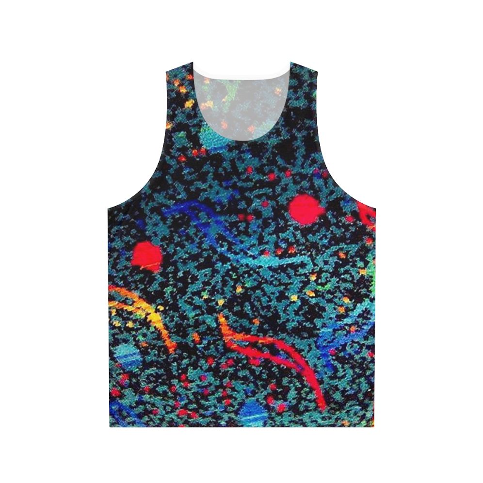 Unisex tank top with retro bus seat pattern design