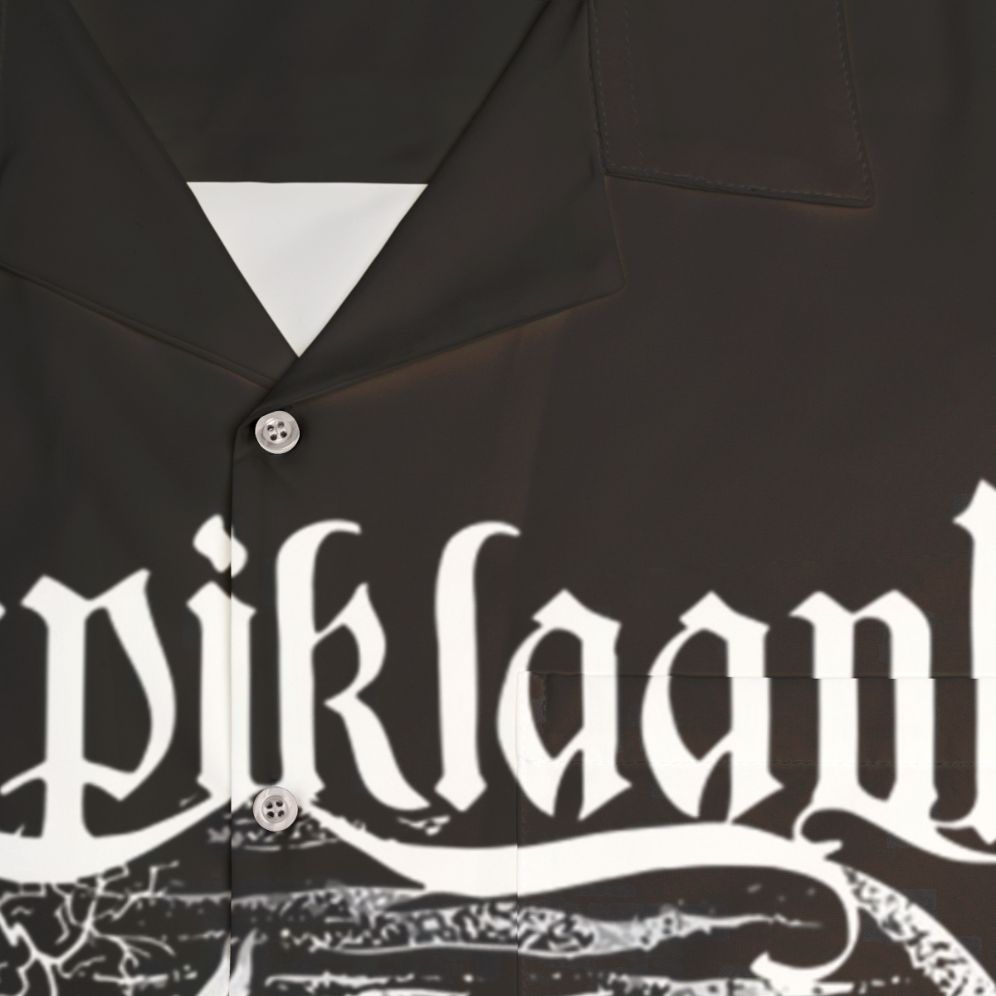 Korpiklaani Hawaiian Shirt with Finnish Folk Metal Band Logo - Detail