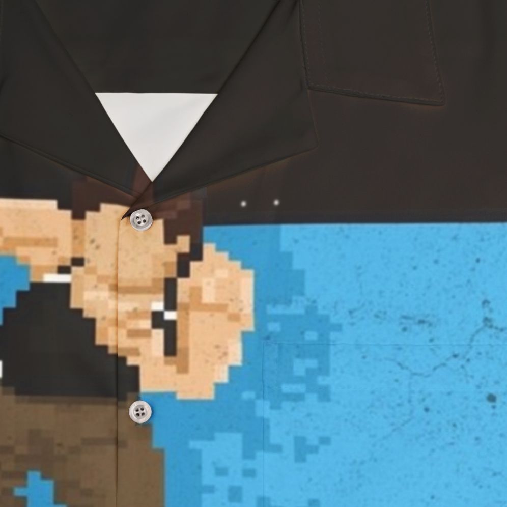 Jean Claude Van Damme 8-Bit Hawaiian Shirt - Detail