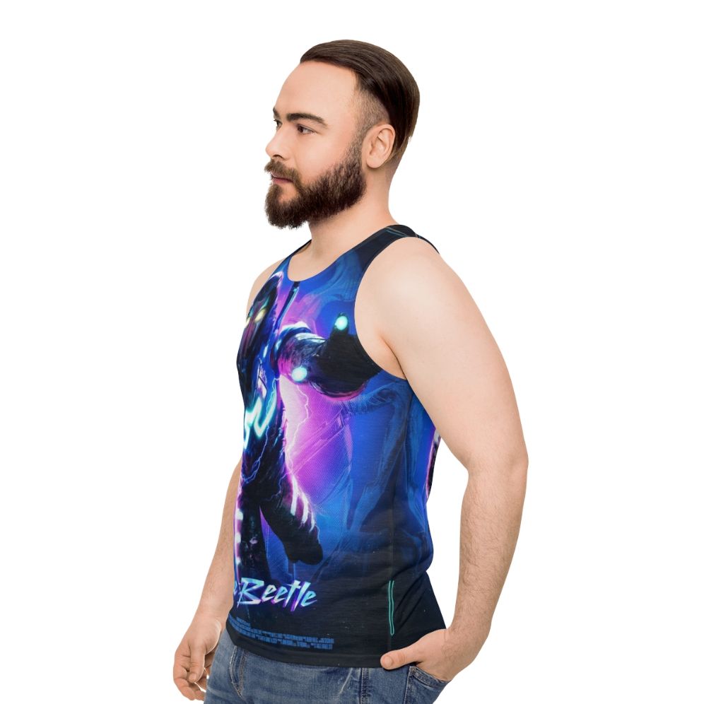 Blue Beetle Unisex Comic Book Superhero Tank Top - men side