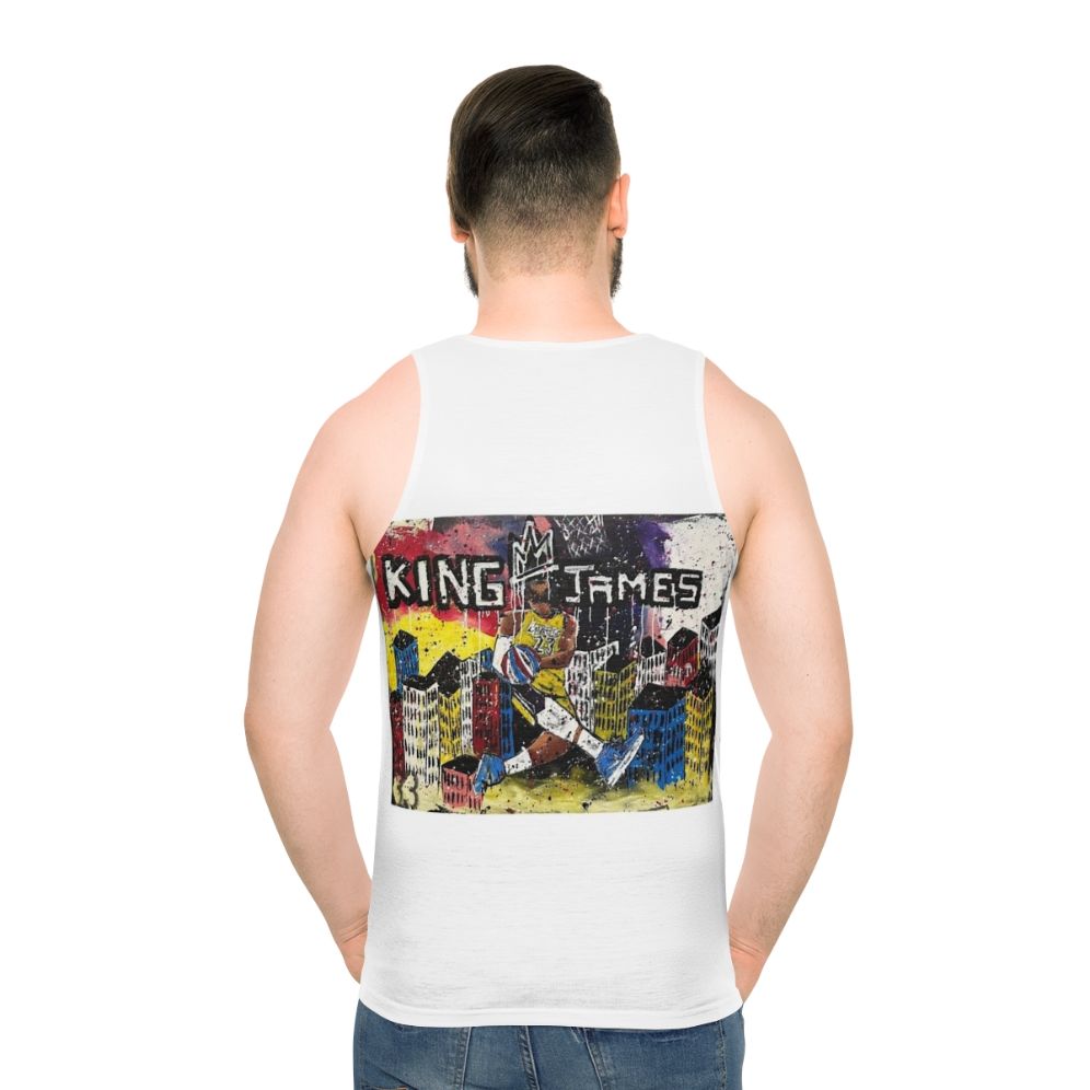 Lebron James Lakers Unisex Basketball Tank Top - men back