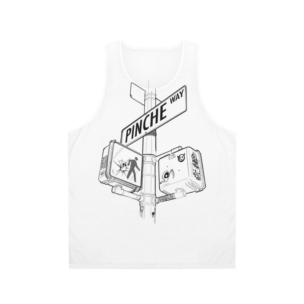 Pinche Way NYC Street Sign Unisex Tank Top