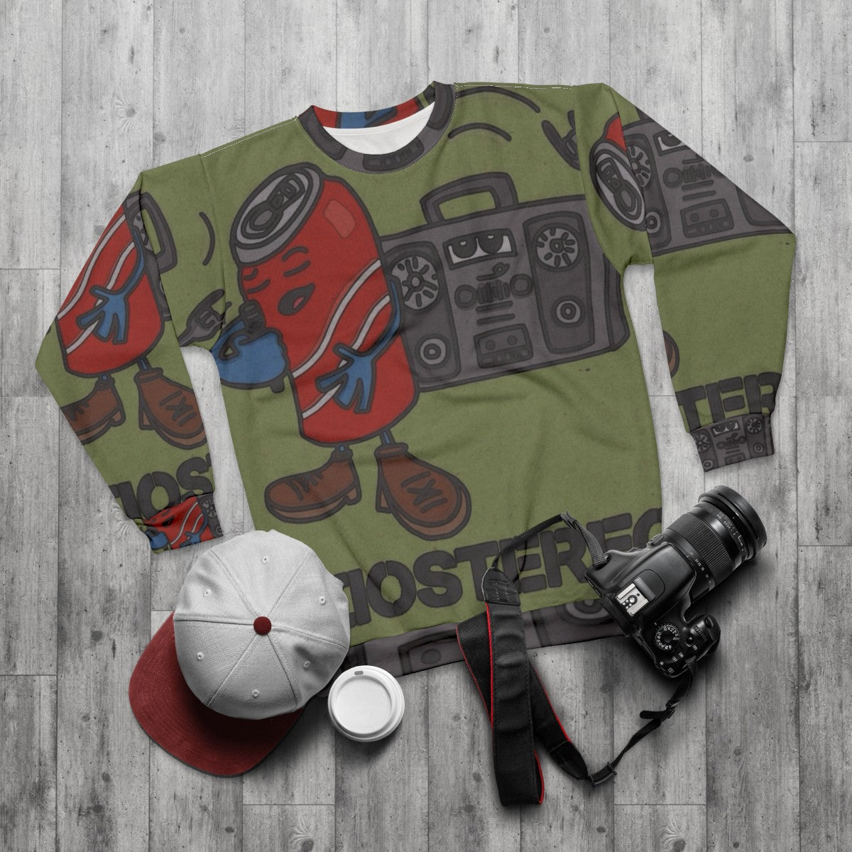 Soda Stereo Sweatshirt with Retro 90s Rock en Español Design - flat lay