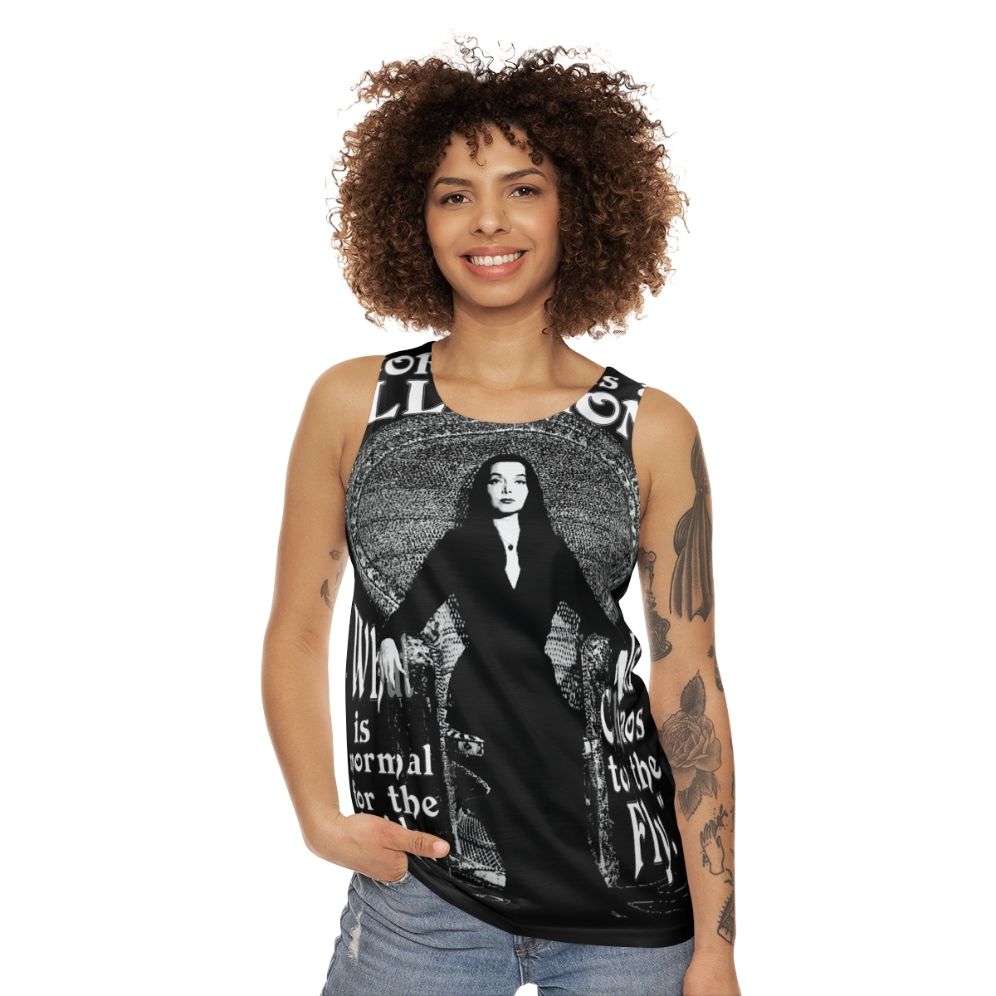 Morticia Addams "Normal is an Illusion" Unisex Tank Top - women