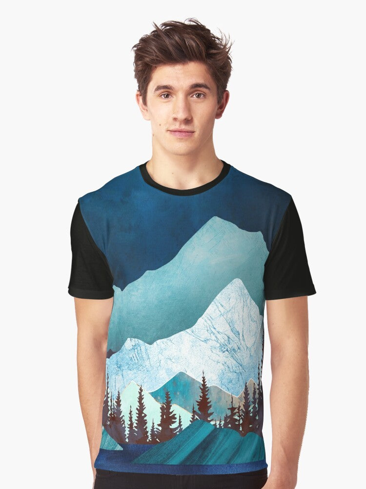 Celestial Moon Bay graphic t-shirt with nature and abstract design - Men