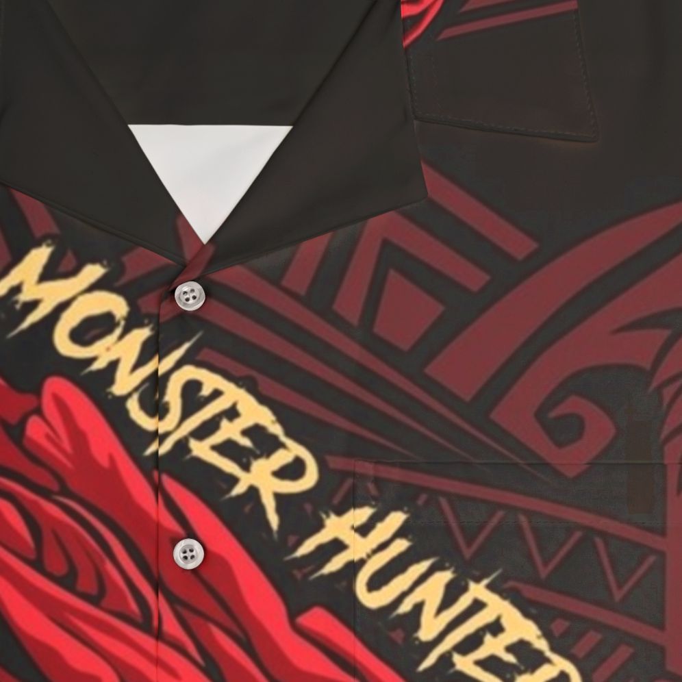 Odogaron Monster Hunter Inspired Hawaiian Shirt - Detail