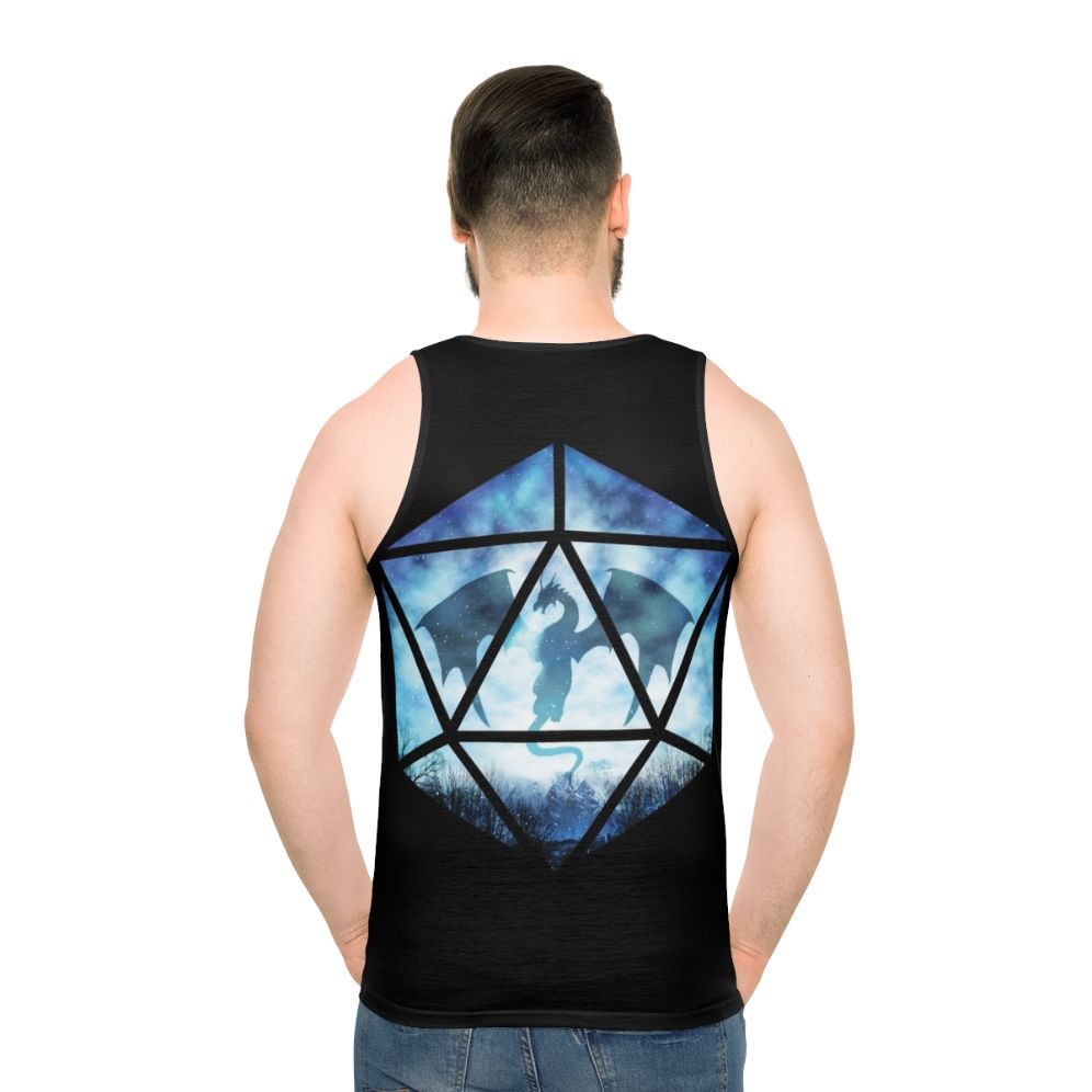 Blue Ice Dragon D20 Unisex Tank Top - men back