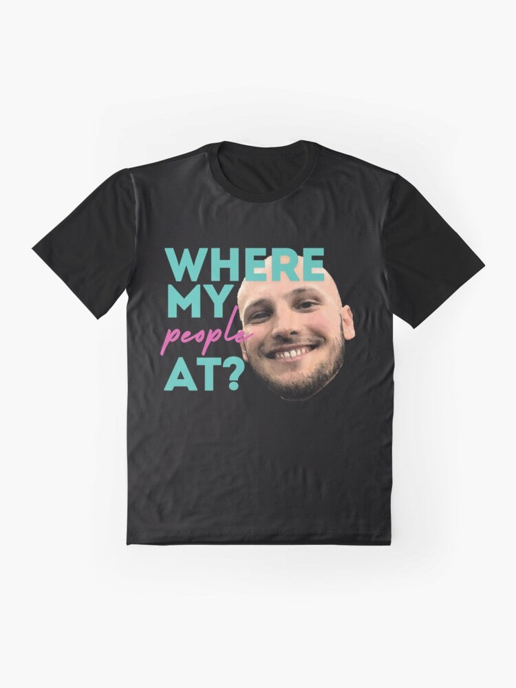 "Where My People At?" Graphic T-Shirt featuring a bold design - Flat lay