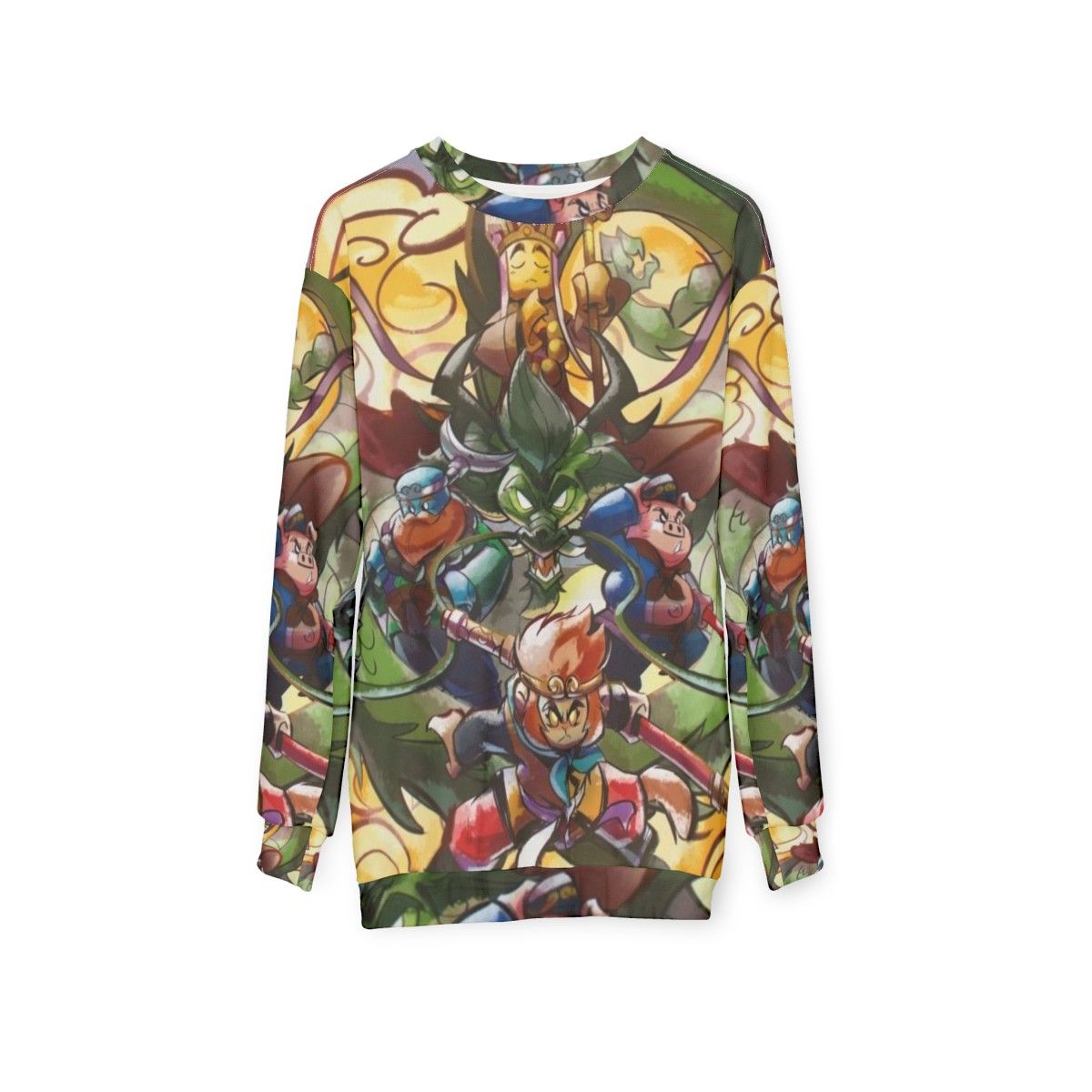 Monkie Kid Inspired Sweatshirt with Sun Wukong Graphics - hanging