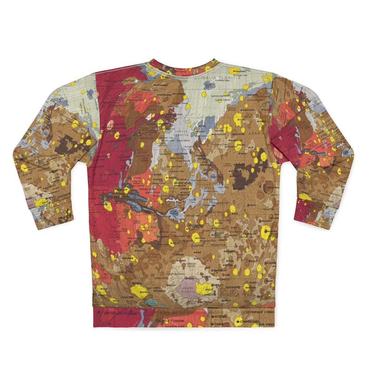 Geology of Mars Sweatshirt featuring educational space and science graphics - Back