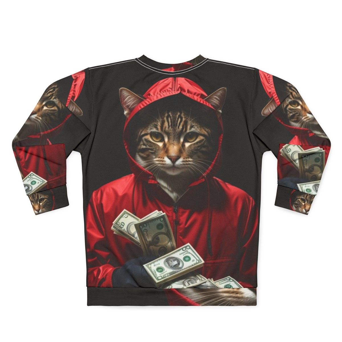 Money Heist "La Casa De Papel" themed cat sweatshirt - Back