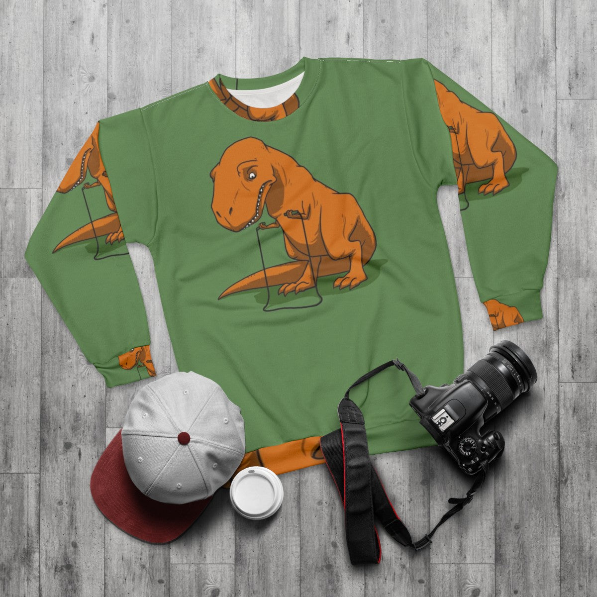 Foiled Again Tyrannosaurus Rex Sweatshirt for Kids - flat lay