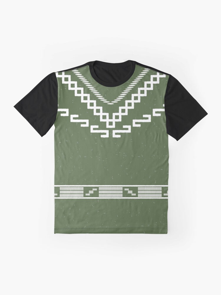 Spaghetti western-inspired poncho graphic t-shirt - Flat lay