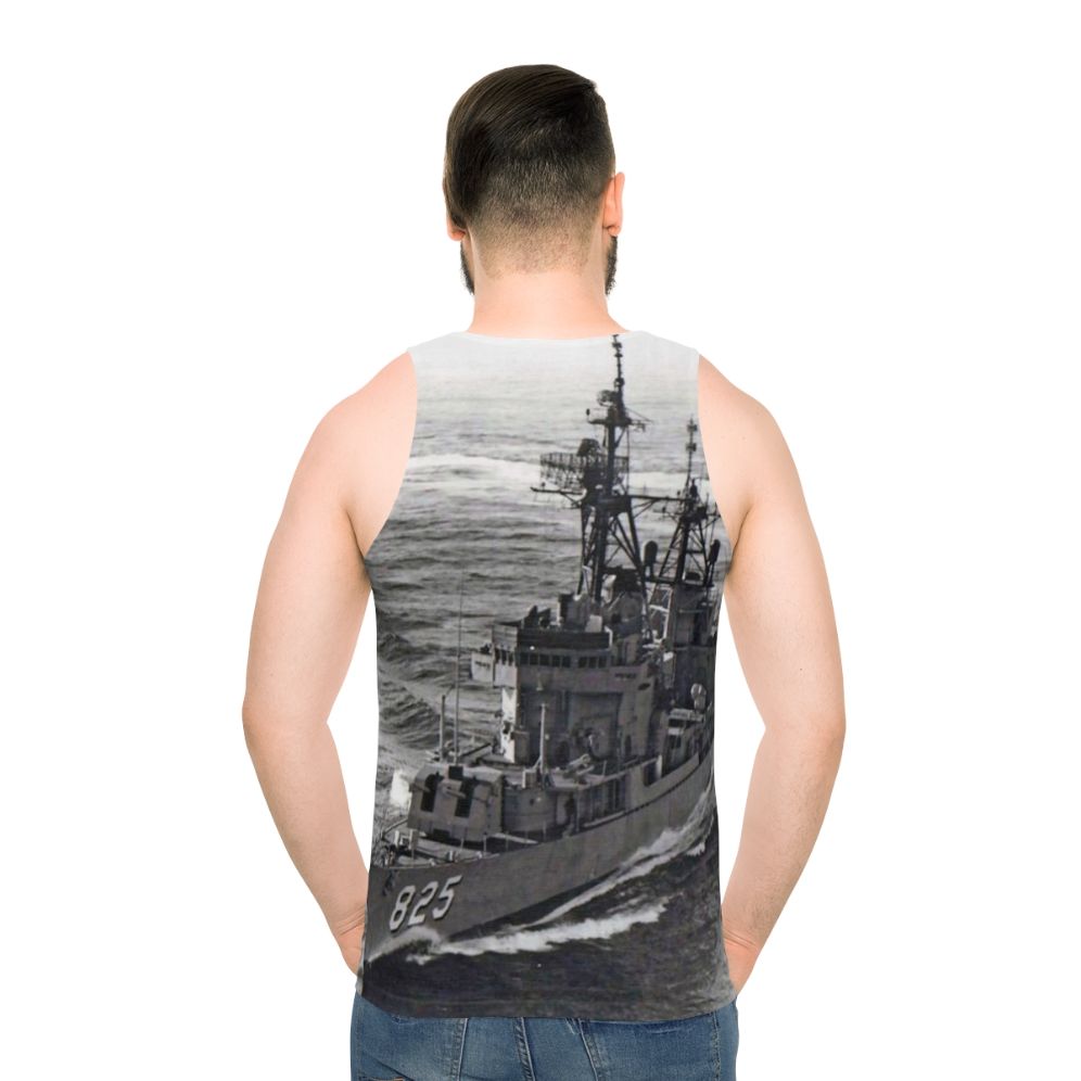 USS Carpenter DD-825 Navy Destroyer Unisex Tank Top - men back