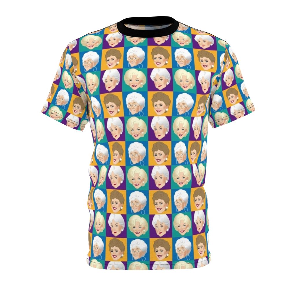 Vintage-style t-shirt design featuring the iconic characters from the beloved 1980s sitcom "The Golden Girls"