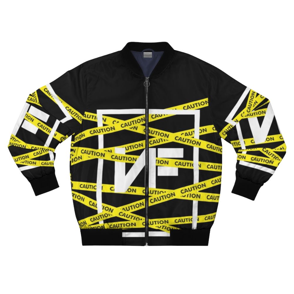 NF CAUTION Bomber Jacket featuring the NF logo and Caution design