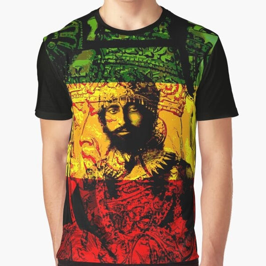 Rasta Haile Selassie Lion of Judah Graphic T-Shirt