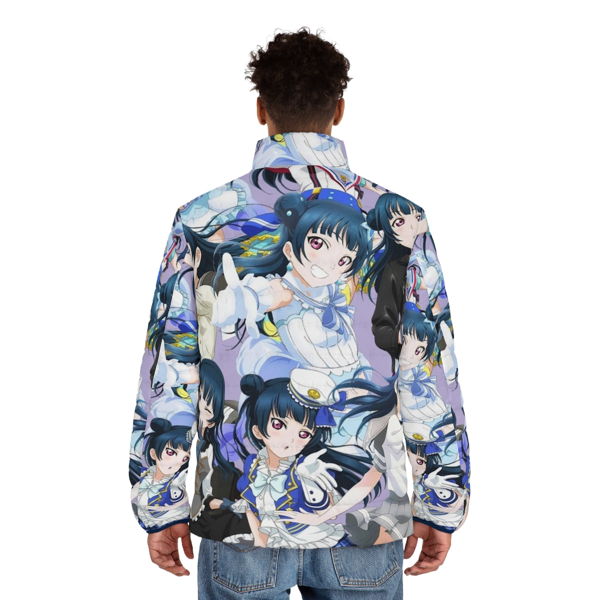 Yohane Everywhere Puffer Jacket - Love Live Sunshine Yoshiko Tsushima Aqours Puffer - men back