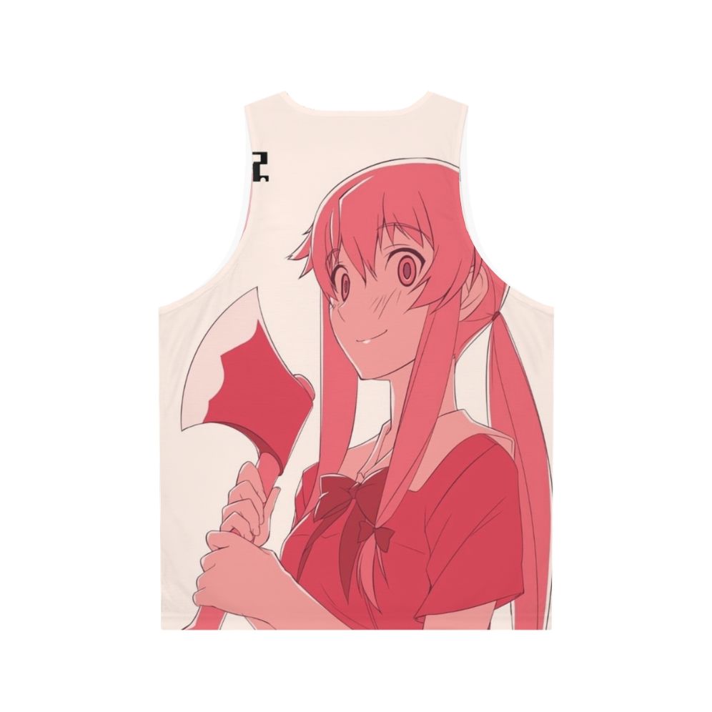 Mirai Nikki anime unisex tank top featuring Yuno Gasai - Back