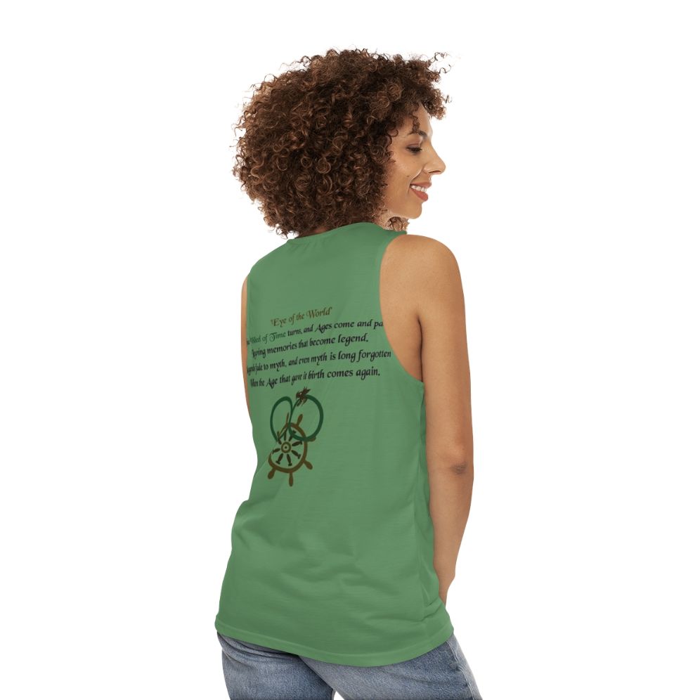 Unisex "Thus Spins The Wheel Of Time" Tank Top - women back