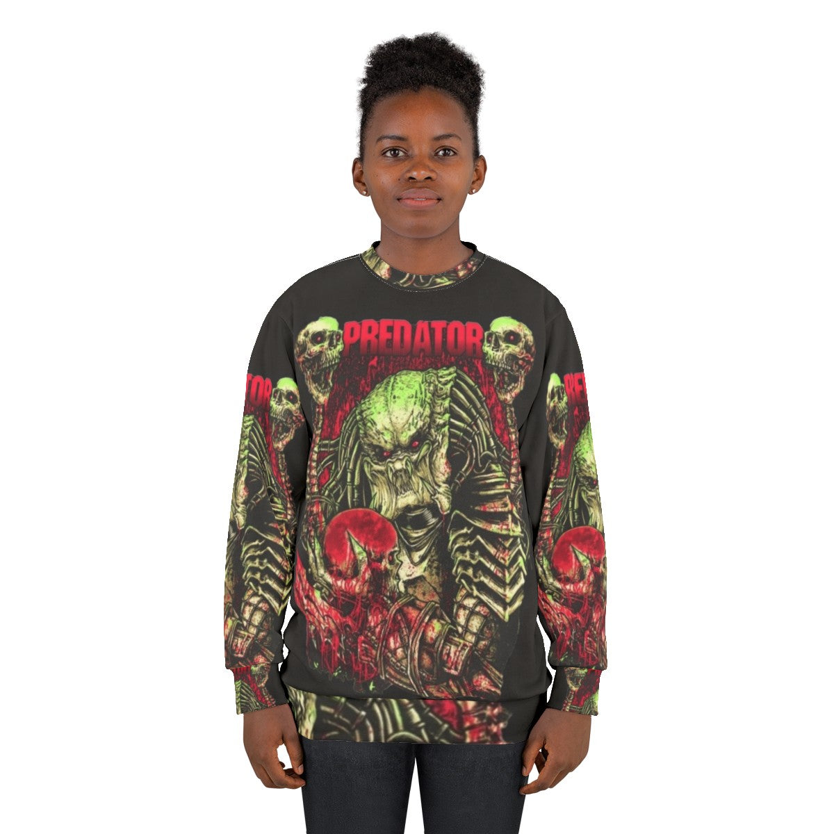 Predator art classic horror movie themed sweatshirt - women