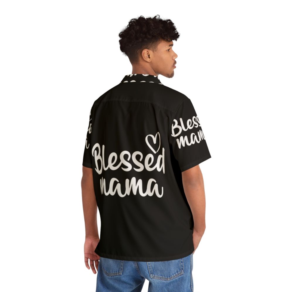 Blessed Mama Hawaiian Shirt featuring a floral pattern - People Back