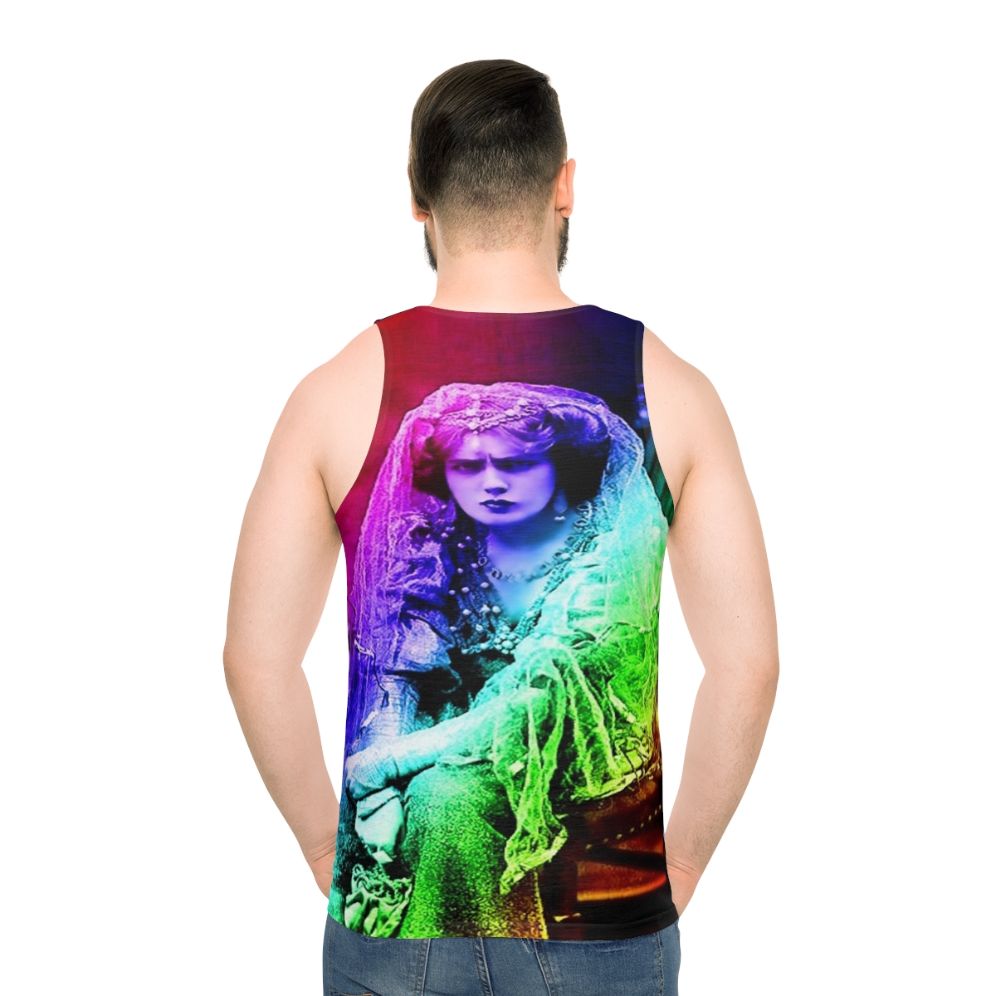 Vampire Unisex Tank Top with Abstract Nature Designs - men back