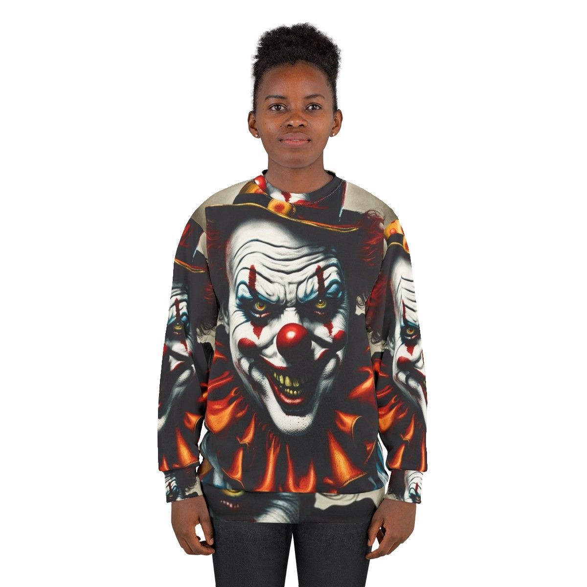 Creepy Clown Sweatshirt for Halloween - women