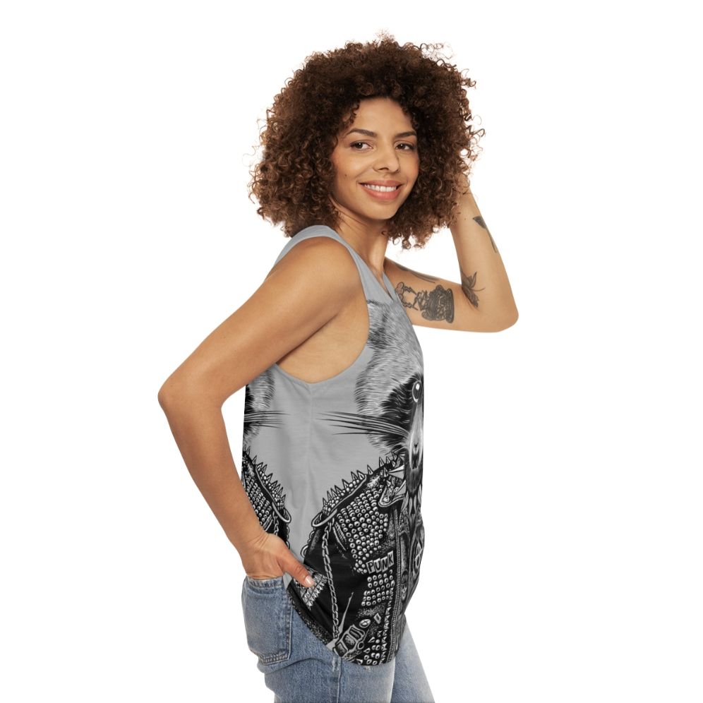 Punk Raccoon Graphic Tank Top - women side