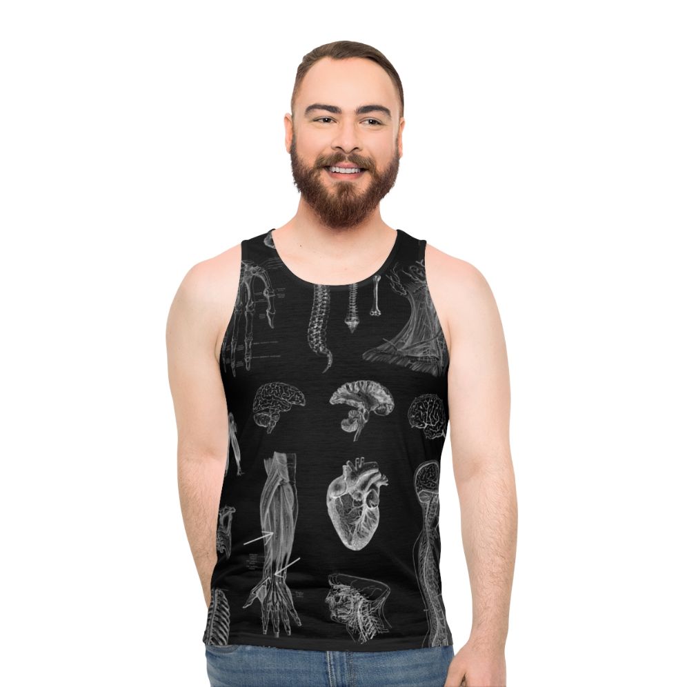 Vintage anatomical print unisex tank top - men