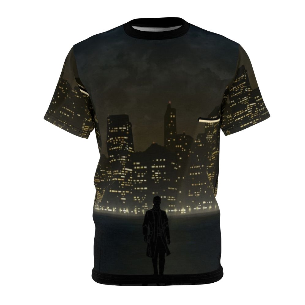 Deus Ex inspired t-shirt featuring warriors and landscapes