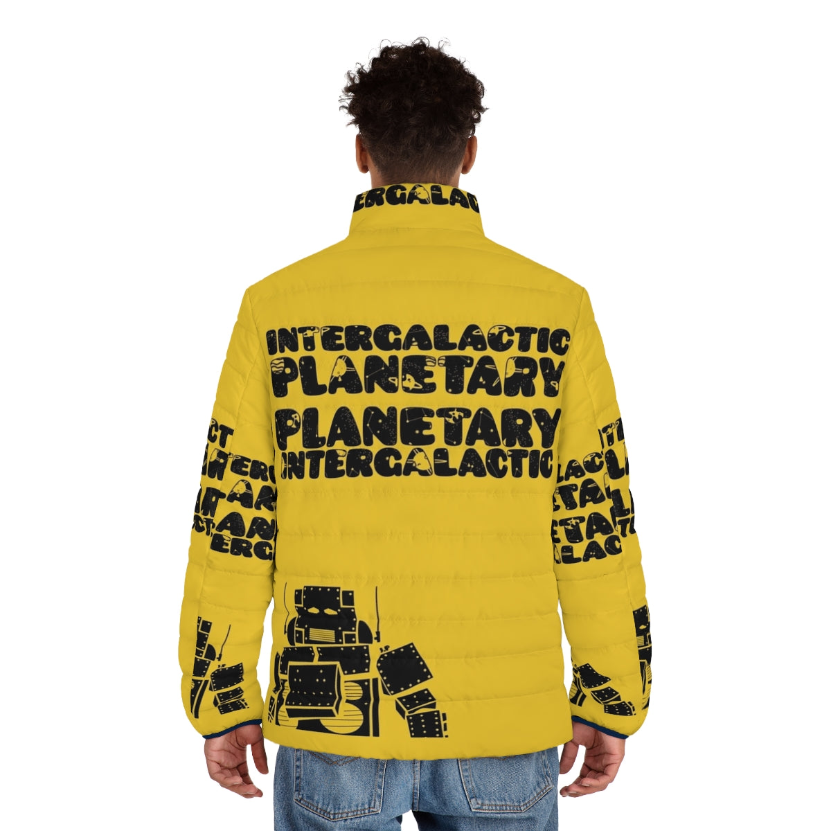 Beastie Boys Intergalactic Puffer Jacket featuring robot and space graphics - men back