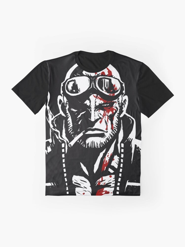 Madworld Jack Graphic T-Shirt featuring a character from the Sin City comic book and movie - Flat lay