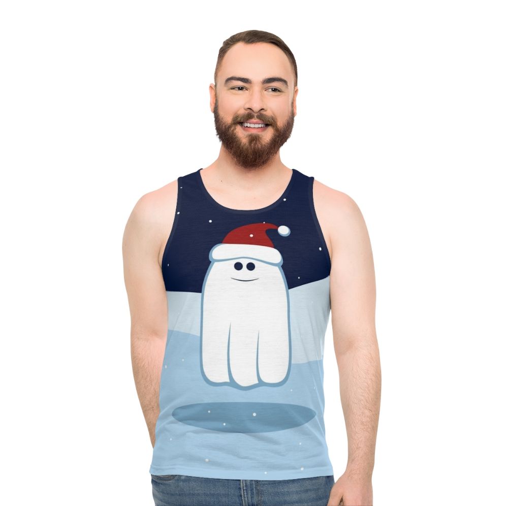 Cute Christmas ghost unisex tank top - men